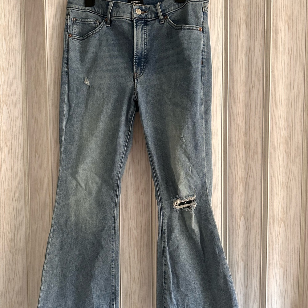 Express Light Blue Flare Jeans